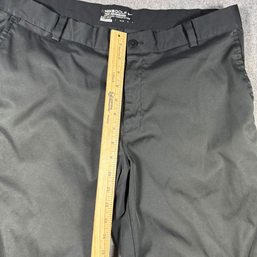 Nike Golf Tour Performance Dri-FIT Pants Mens 34x30 Black Flat Front Chino - Picture 7 of 9